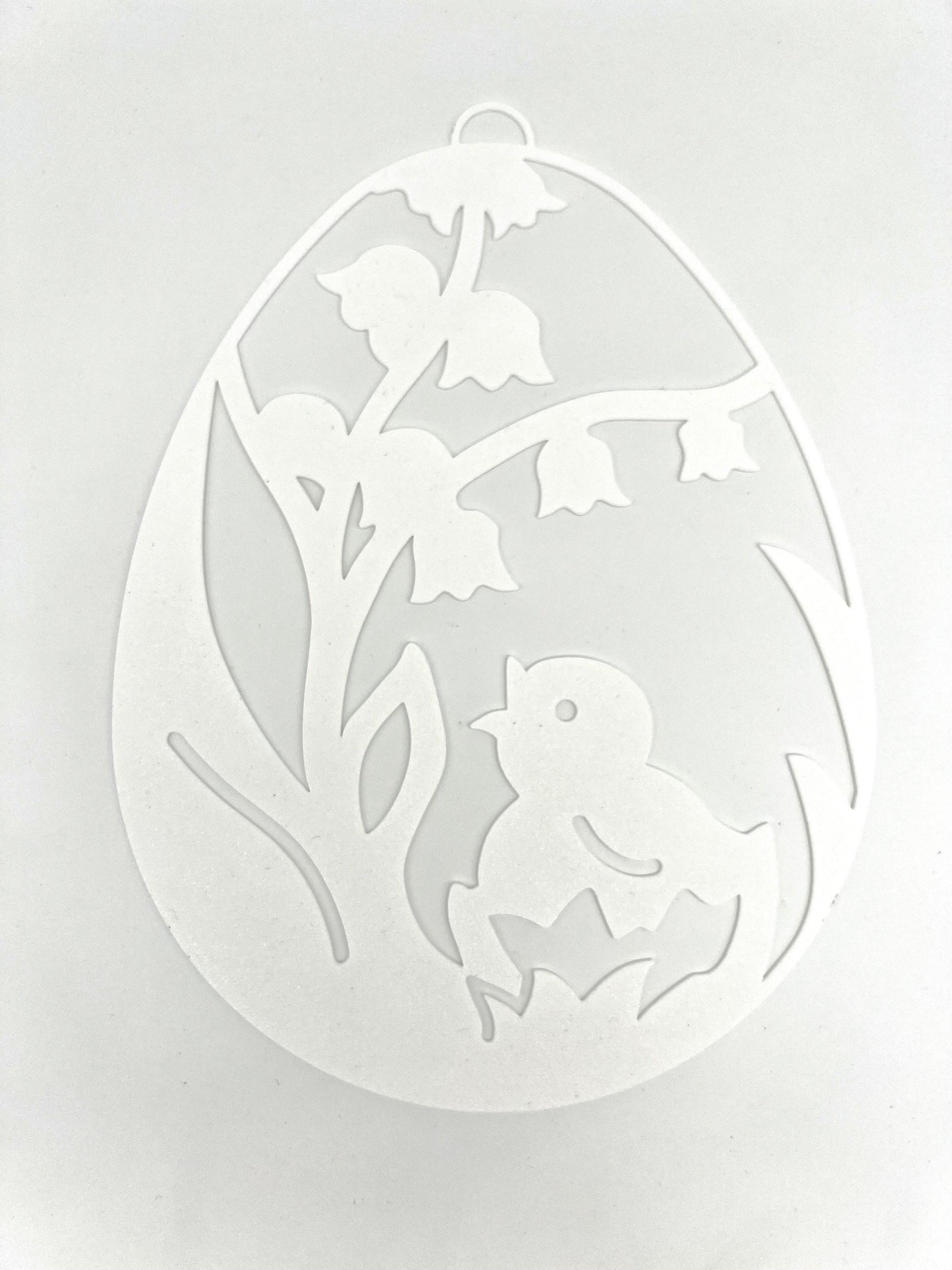 Fensterbild Ostern Küken mit Maiglöckchen - TJ 3D-Druck